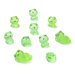 30 Stück 6 Stile leuchtende Harzfrosch-Display-Dekoration&nbsp;DJEW-CJ0001-14