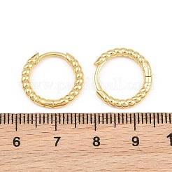 Latón pendientes de aro Huggie&nbsp;KK-CBA8324-18B-G