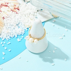 2 Stück 2 Farben Kupferdraht Naturperlen Fingerringe&nbsp;RJEW-JR01036
