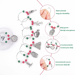 20 шт. 10 стиля латунных серег-колец со стеклянным жемчугом для женщин&nbsp;AJEW-BC0003-16