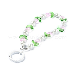 Брелок-кулон из прозрачного стеклянного бусин-тюльпана&nbsp;KEYC-JKC00493