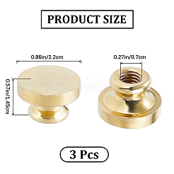 3 Stück leere Wachssiegel-Stempelköpfe aus Messing&nbsp;AJEW-CP0007-03