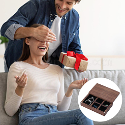 Деревянный магнит и бархатная коробочка для хранения вещей в форме куба&nbsp;CON-WH0200-06B