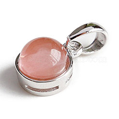 Полукруглые подвески из вишневого кварцевого стекла&nbsp;G-NH0001-12A