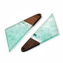 Подвески из прозрачной смолы и ореха&nbsp;RESI-ZX017-30