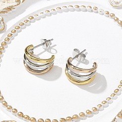 Серьги-гвоздики тройной формы из нержавеющей стали 304 для женщин&nbsp;EJEW-C096-68M-01