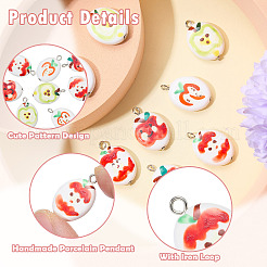 8 pendentif en porcelaine fait main&nbsp;PALLOY-SW00155