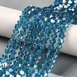 Transparentes perles de verre de galvanoplastie brins&nbsp;EGLA-A039-T3mm-B01