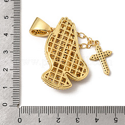 Messing micro pave klare zirkonia anhänger&nbsp;KK-H267-059A-G