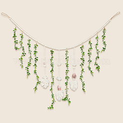 Decorazioni pendenti in cotone e perline di legno&nbsp;HJEW-WH20004-14A