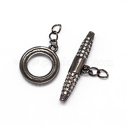 Fermaglio a ghiera in ottone micro pavè di zirconi cubici&nbsp;ZIRC-E010-24B