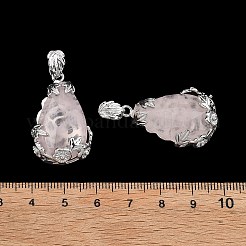 Natürlichen Rosenquarz Anhänger&nbsp;G-P393-P05