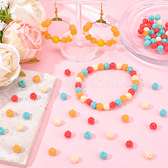 120 шт. 4-х цветные резные бусины из синтетического коралла&nbsp;CORA-PA0001-02