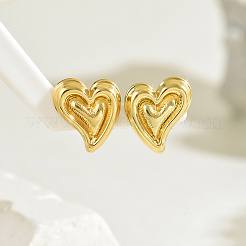 Стильные серьги-гвоздики в форме сердца 201 из нержавеющей стали&nbsp;LD8214-2