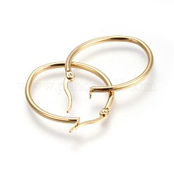 201 серьги-кольца из нержавеющей стали EJEW-A052-15E-G