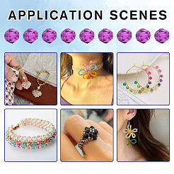 9 нити 9-х цветных градиентных стеклянных бусин&nbsp;DGLA-TA0001-36