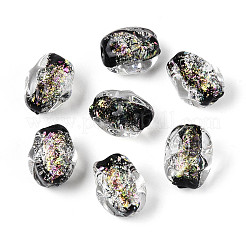 Нити из фольгированных бусин лэмпворк ручной работы&nbsp;FOIL-T008-07B