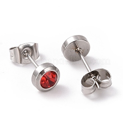 Orecchini a bottone con colonna di strass&nbsp;EJEW-H357-04P-04