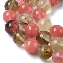 Вишневого кварца стеклянные бусы пряди&nbsp;G-F818-A07-14mm