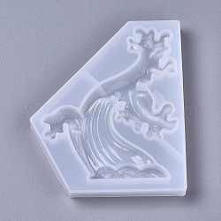 Silicone Molds, Resin Casting Molds, For UV Resin, Epoxy Resin Jewelry Making, Waved, White, 135x115x15mm