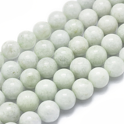 Natürliche myanmarische Jade / burmesische Jade-Perlenstränge, Runde, 10 mm, Bohrung: 1 mm, ca. 40 Stk. / Strang, 15.75 Zoll (40 cm)
