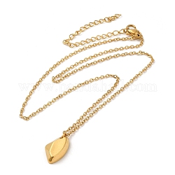 304 collares con colgante de polígono de acero inoxidable para mujer., dorado, 15.55 pulgada (39.5 cm)