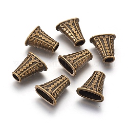 Cônes de perles en alliage de style tibétain, pendentif pompon, bronze antique, sans plomb et sans cadmium,  largeur de 17 mm, Longueur 18mm, épaisseur de 9mm, Trou: 4mm
