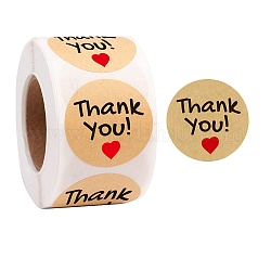 Selbstklebende Kraftpapier-Dankeschön-Geschenkaufkleberrolle, Runde, gepunktete Geschenk-Siegelaufkleber mit Blume, zum Verschenken von Geschenken, rauchig, 25 mm, 500pcs / roll