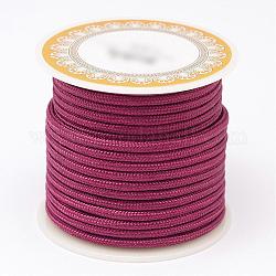 Braided Polyester Cords, Round, Dark Red, 3mm, about 8.74 yards(8m)/roll
