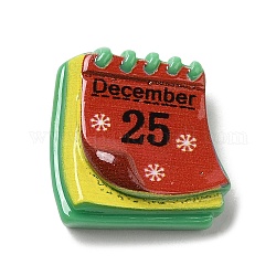 Cabochon in resina opaca a tema natalizio, per fare gioielli, calendario, rettangolo, 22x22x19mm