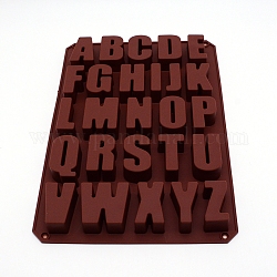 Moules en silicone alphabet, moules de résine, fabrication artisanale de résine époxy, rectangle, brun coco, 33.3x22.3x2.4 cm, Trou: 5mm