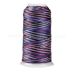 Segment gefärbter runder Polyester-Nähfaden, zum Hand- und Maschinennähen, Quastenstickerei, lila, 3-lagig 0.2mm, ca. 1000 m / Rolle