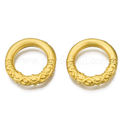 Aleación de enlace rings, textura, estilo mate, anillo redondo, color dorado mate, 18x3mm
