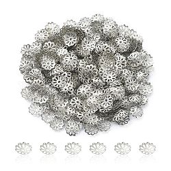 Железный шарик крышки, мульти-лепесток, платина, 9 мм, отверстие : 1.5 мм