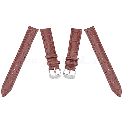 Gorgecraft Leather Watch Bands, with Stainless Steel Clasps, Saddle Brown, 88x18x2mm, 125x16x2mm