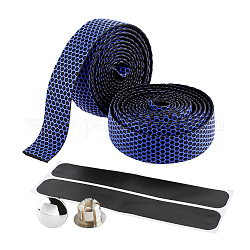 Banda antideslizante de esponja sintética de alta densidad, con pegatinas, tapón de plástico, accesorios para bicicletas, azul, 29x3mm, 2 m / rollo, 2 rollos / set