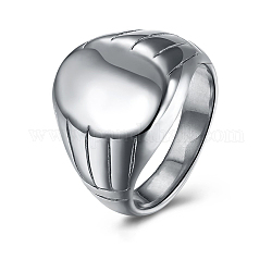 Herren Titan Stahl Siegelband Ringe für Herren, Breitbandfingerringe, Platin Farbe, uns Größe 7 (17.3mm)
