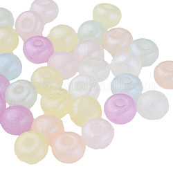 Perline acrilico, Glitter perline, mezzo forato, mezzo tondo, colore misto, 10x7mm, Foro: 2.5 mm, circa 1130pcs/500g