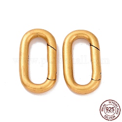 925 anello a molla in argento sterling, ovale, oro antico, 17x9.5x2.5mm, diametro interno: 12.5x4.5mm