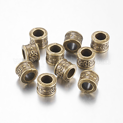 Perline europeo di stile tibetano, colonna con nodo di trinità / triquetra, irlandesi, cadmio & nichel &piombo libero, bronzo antico, 10x8mm, Foro: 6 mm