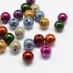 Perles acryliques laquées, perles de miracle, ronde, Perle en bourrelet, couleur mixte, 8mm, Trou: 2mm