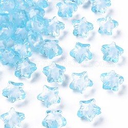 Perles en acrylique transparente, Perle en bourrelet, facette, étoiles du nord, lumière bleu ciel, 10.5x11x7mm, Trou: 2mm, environ 1280 pcs/500 g