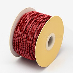 Hilos de nylon, cuerdas de milán / cuerdas retorcidas, de color rojo oscuro, 3mm, alrededor de 21.87 yarda (20 m) / rollo