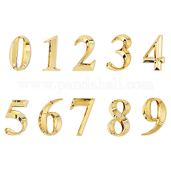 Etiquetas de señal de número de plástico y pvc de gorgecraft, oro, 8: 50.5x31.5x8 mm, 10 PC / sistema