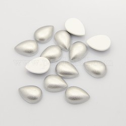 Acrylic Cabochons, teardrop, Silver, 21x15x5.48~5.7mm