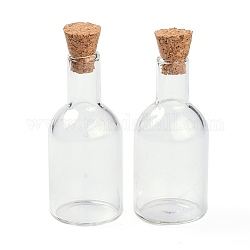 Botellas de corcho de vidrio, vaso vacío deseando botellas, modelo en miniatura de escena de juego de comida, para accesorios de casa de muñecas artesanales diy, Claro, 18x47mm