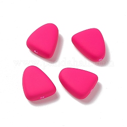 Abalorios de acrílico estilo caucho, triángulo, de color rosa oscuro, 23x19.5x9.5mm, agujero: 1.6 mm, aproximamente 153 unidades / 500 g