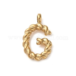 316 Surgical Stainless Steel Pendants & Charms, Golden, Letter G, 14x8.5x2mm, Hole: 2mm