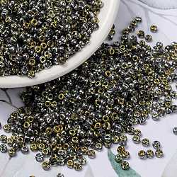 Perles rocailles miyuki rondes, Perles de rocaille japonais, 8/0, (cristal rr4551) / marea (vm), 8/0, 3mm, Trou: 1mm, à propos 422~455pcs / bouteille, 10 g / bouteille