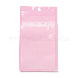Пластиковые пакеты с застежкой-молнией, с чистым окном, верхние пакеты с самозапечатыванием, прямоугольные, розовые, 16x9x0.15 см, односторонняя толщина: 2.5 мил (0.065 мм)
